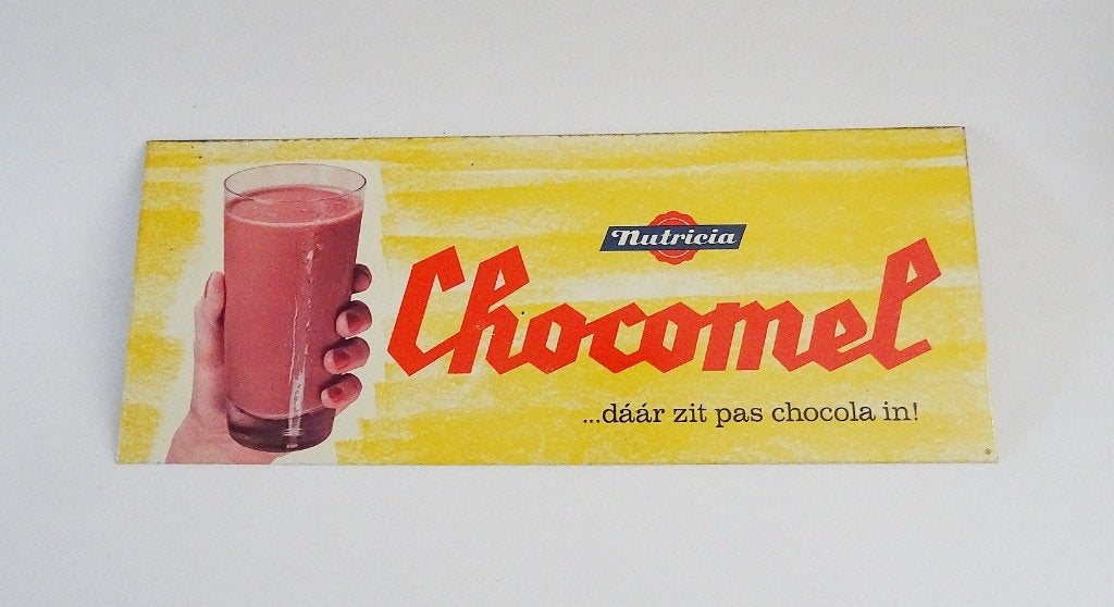 Nutricia Chocomel blikken display, Verzamelen, Merken en Reclamevoorwerpen, Ophalen of Verzenden, Gebruikt, Reclamebord