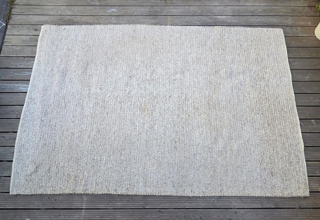 Bodilson Erin wollen gevlochten vloerkleed grijs 200x300 cm, Ophalen, Gebruikt, 200 cm of meer, 200 cm of meer
