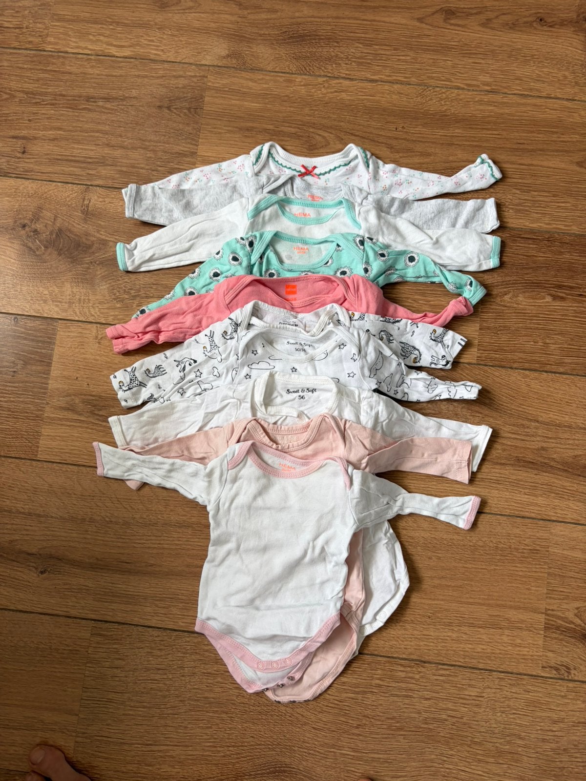 Rompers maat 50/56 lange mouw, Ophalen, Gebruikt, Maat 56