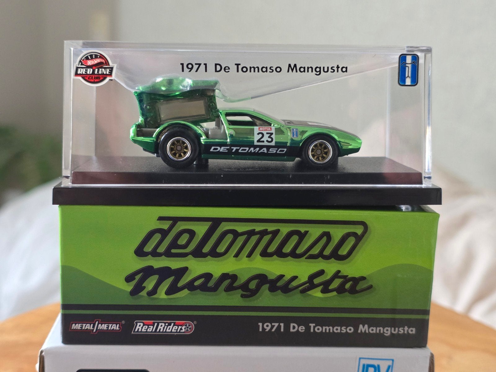 Hot Wheels RLC 1971 De Tomaso Mangusta - Groen, Ophalen of Verzenden