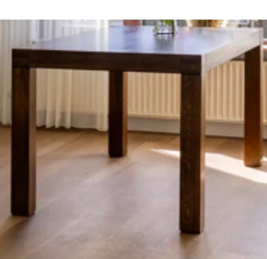 Massief eiken eettafel, Zo goed als nieuw, 150 tot 200 cm, Rechthoekig, 50 tot 100 cm