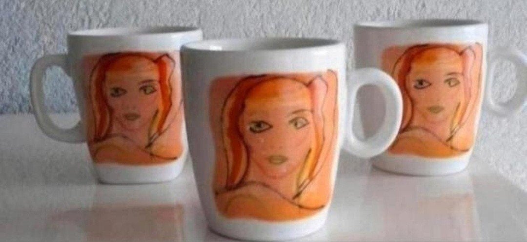 Drie Bekers Sylvia Kristel, Ophalen of Verzenden, Zo goed als nieuw, Overige stijlen, Kop(pen) en/of Schotel(s)