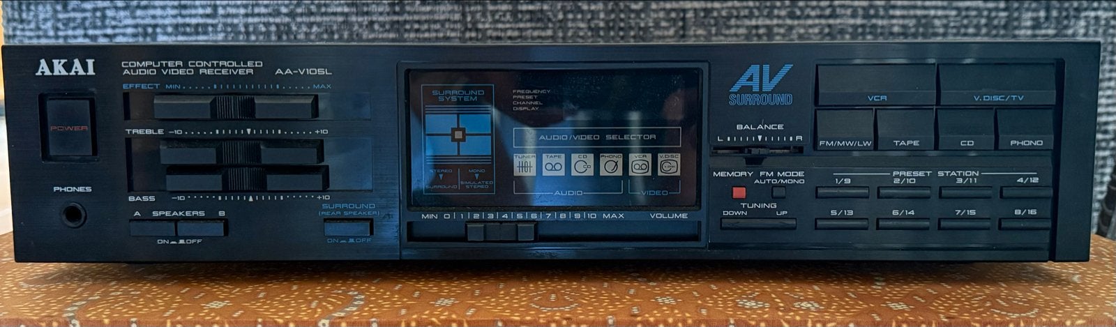 Vintage Akai AA-V105L Receiver, Overige merken, Gebruikt, Ophalen of Verzenden, Minder dan 60 watt
