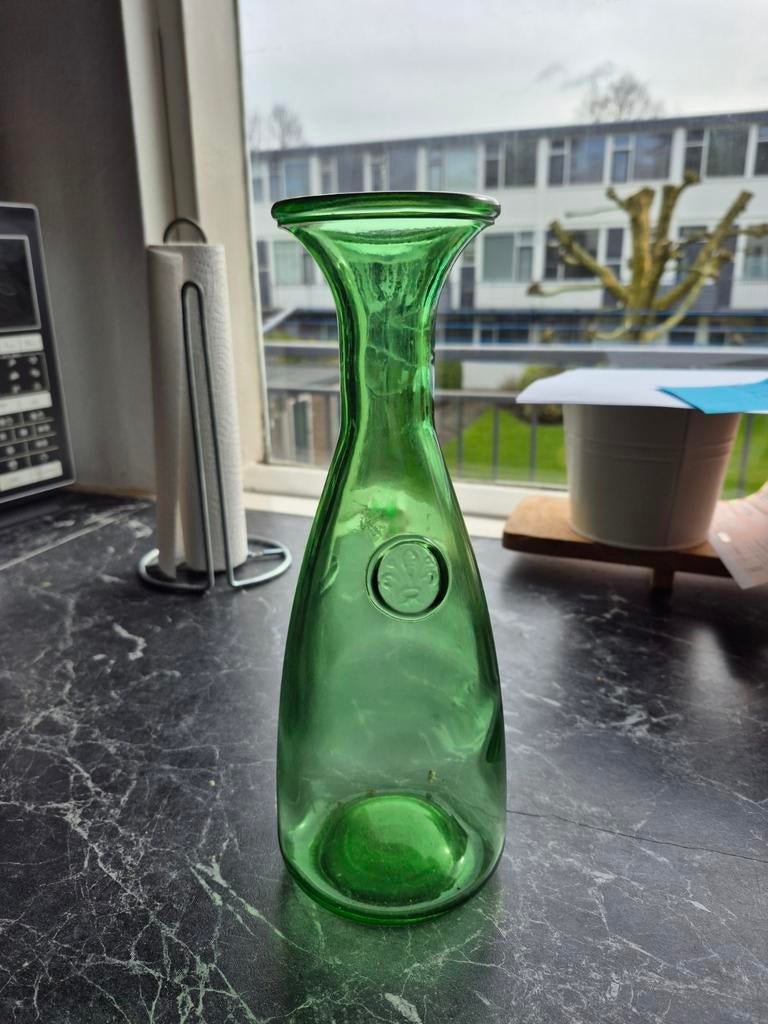 Vintage Misura Karaf - Groen Glas, Antiek en Kunst, Antiek | Glas en Kristal, Ophalen of Verzenden