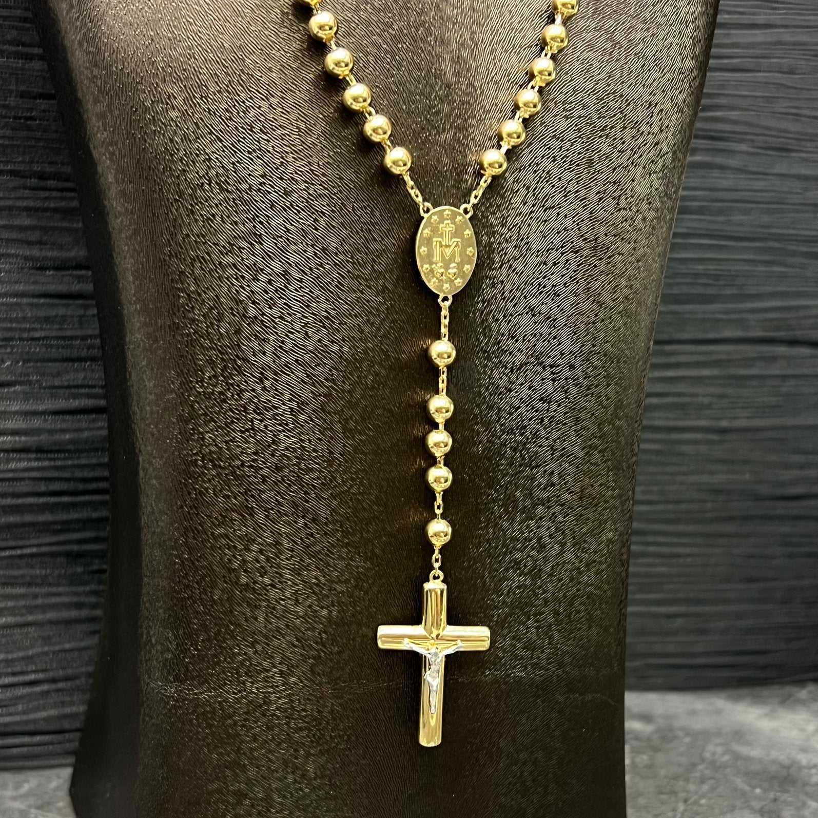 14 karaat gouden rozenkrans ketting nieuw, Ophalen of Verzenden, Nieuw, Goud