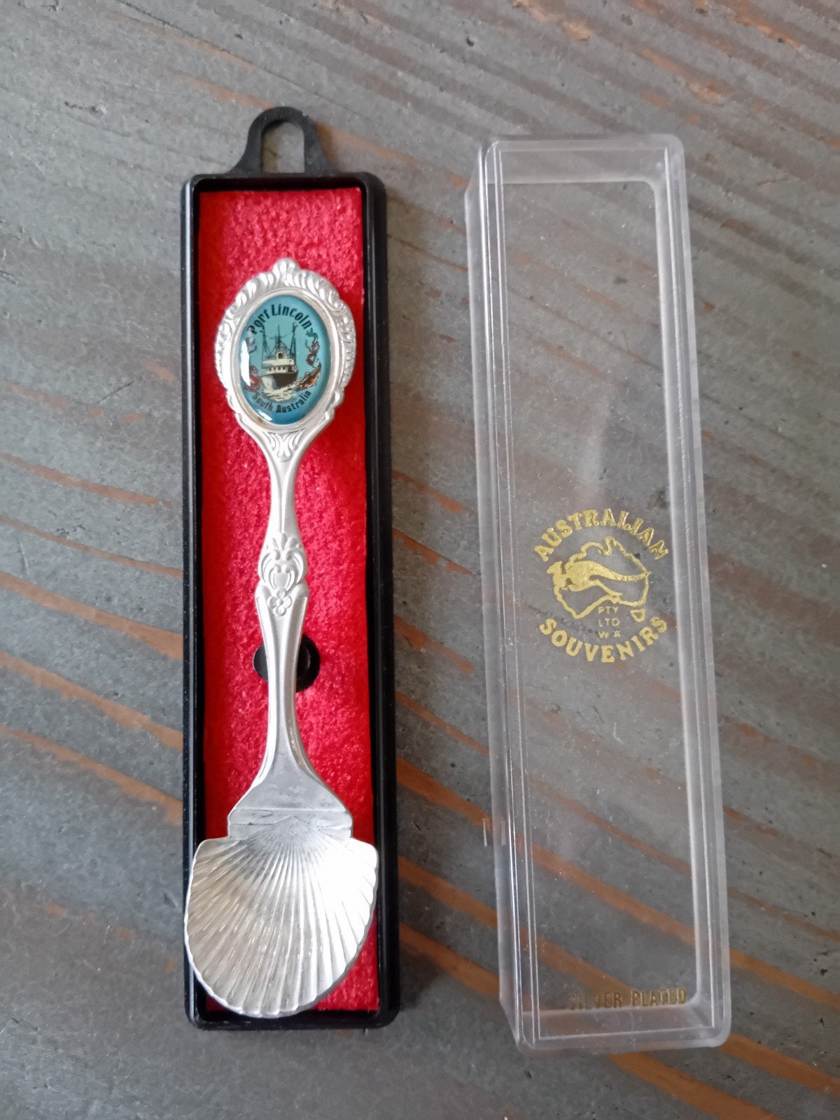 Vintage Souvenir Lepel Port Lincoln Australië, Antiek en Kunst, Antiek | Bestek, Ophalen of Verzenden