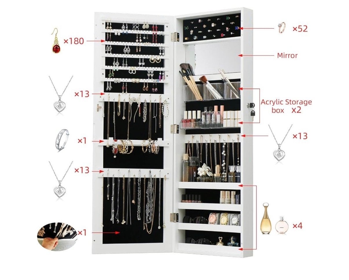 Nieuw Sieraden en Make-up Kastje met Spiegel - Wit, Sieraden, Tassen en Uiterlijk, Ophalen, Nieuw