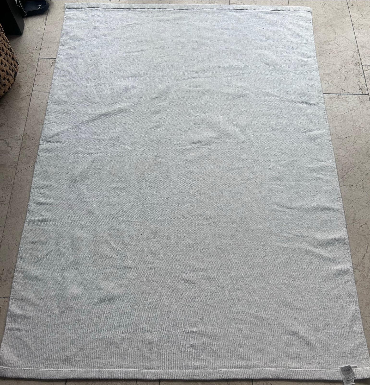 Vloerkleed met wegenpatroon - 130x170 cm, Gebruikt, 100 tot 150 cm, Wit, Ophalen of Verzenden