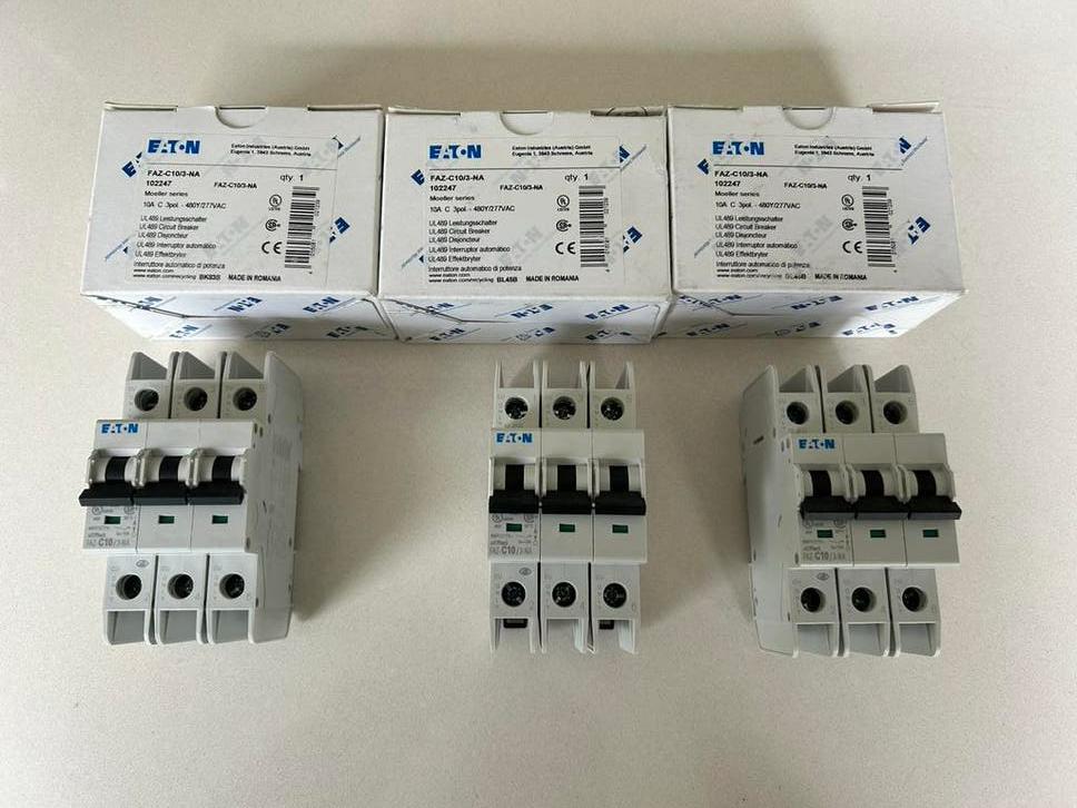 Eaton FAZ-C10/3-NA 10A 3-polige c10 installatie automaten, Ophalen of Verzenden, Nieuw, Overige typen