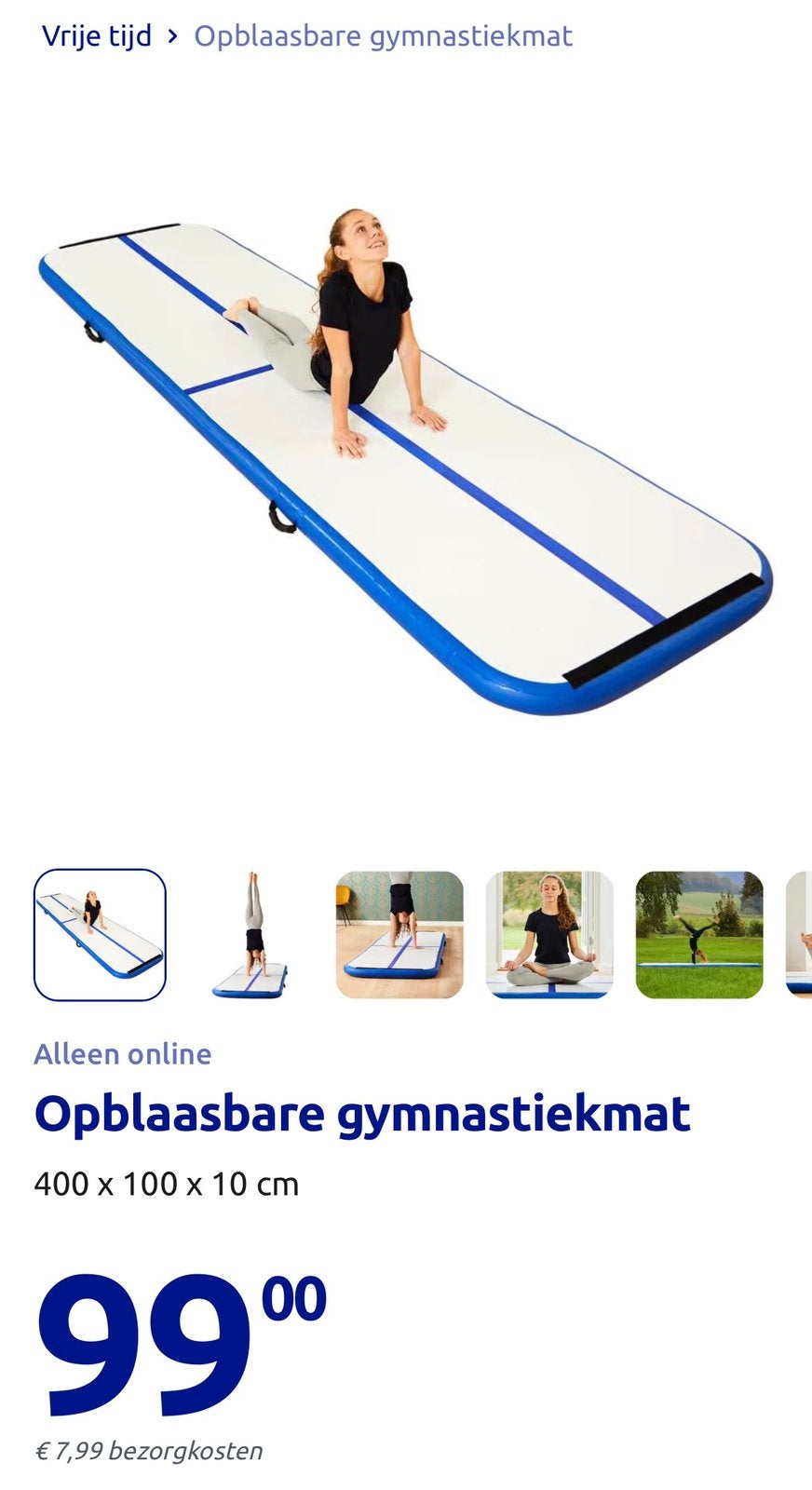Opblaasbare gymnastiekmat, Ophalen, Zo goed als nieuw, Materiaal
