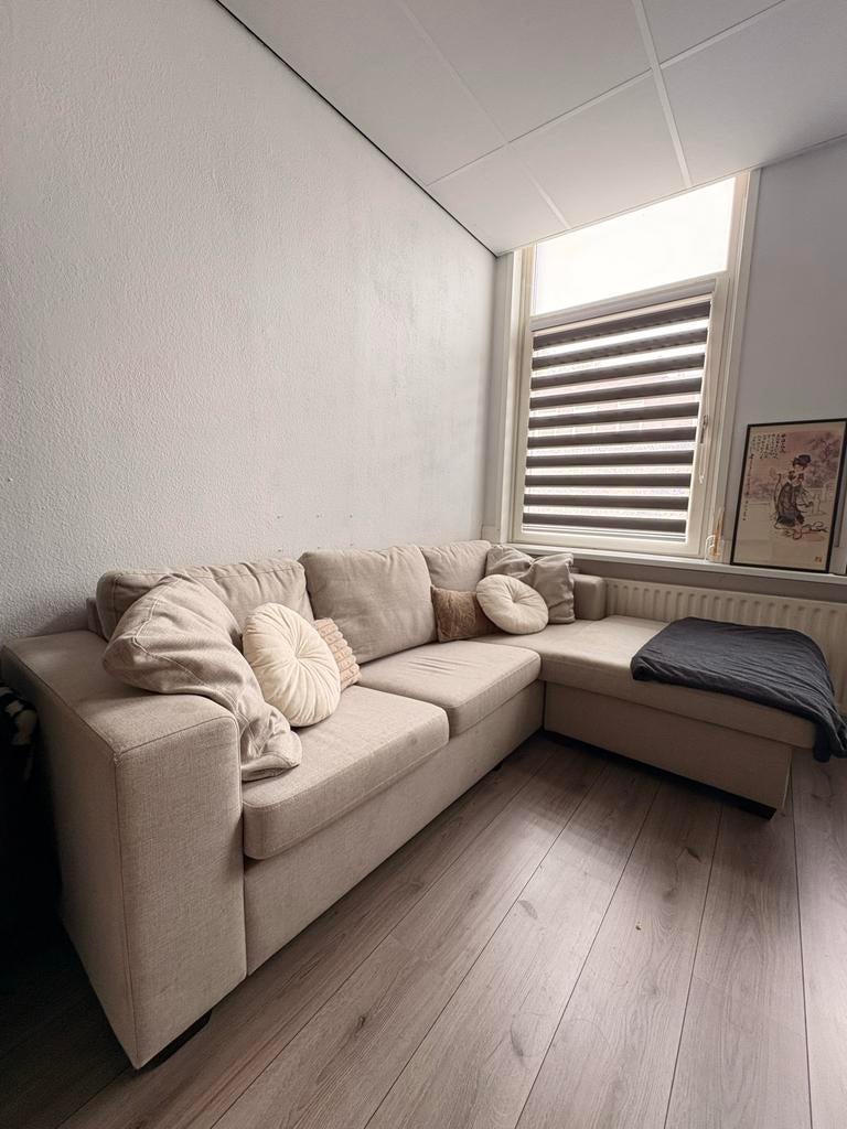 3-zits bank grijs/beige – direct op te halen – Breda, Gebruikt, Hoekbank, 75 tot 100 cm, Ophalen of Verzenden