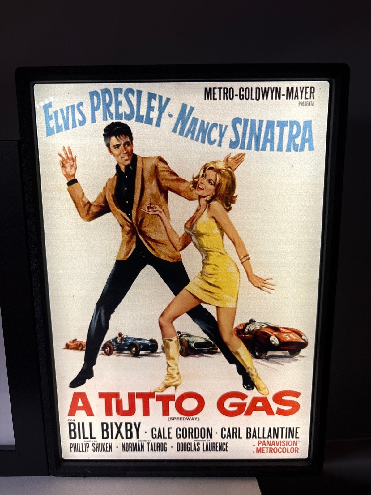 LED Lightbox Speedway Elvis Presley afm.15cm x21 cm, Ophalen of Verzenden, Gebruikt