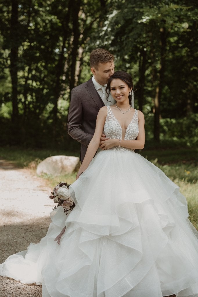 Justin Alexander Carissa Wedding Dress+Handgemaakte Sluier, Kleding | Dames, Trouwkleding en Trouwaccessoires, Justin Alexander