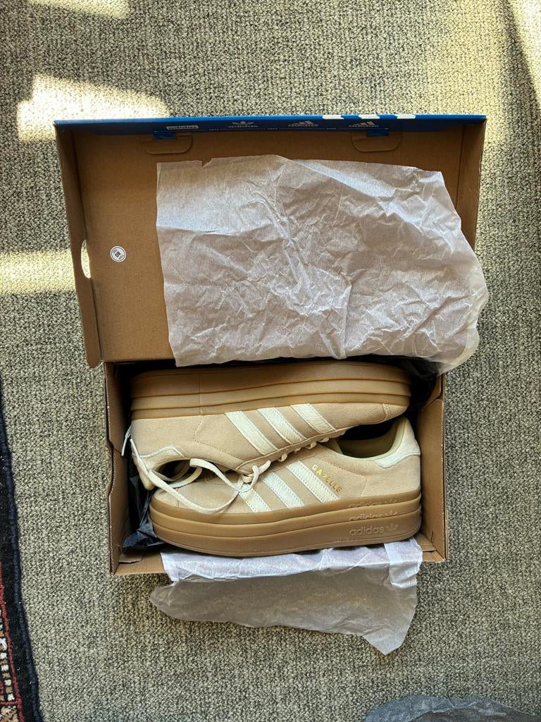 Adidas Gazelle Platform Sneakers Maat 41 Suede, Kleding | Dames, Schoenen, Ophalen of Verzenden, Zo goed als nieuw, Beige, Sneakers of Gympen