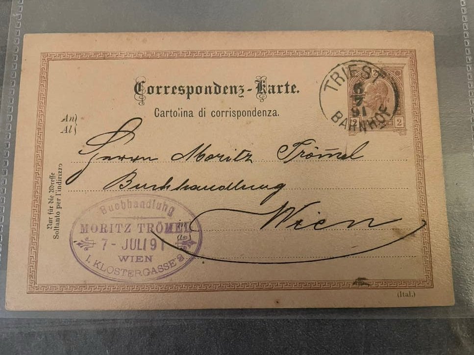 Italie Oostenrijk briefkaart Trieste 1887, Verzenden, Gestempeld