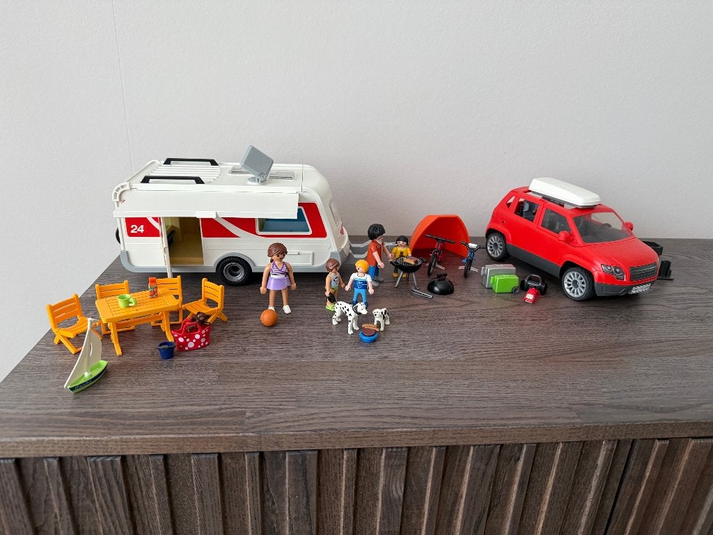 Playmobil caravan 5434 en auto, Kinderen en Baby's, Speelgoed | Playmobil, Ophalen, Zo goed als nieuw, Complete set