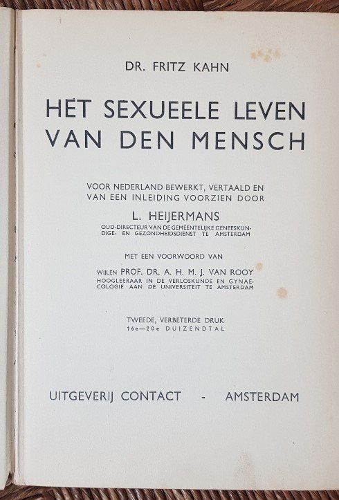 Het sexueele leven van den mensch - Fritz Kahn - 1937, Ophalen of Verzenden, Fritz Kahn