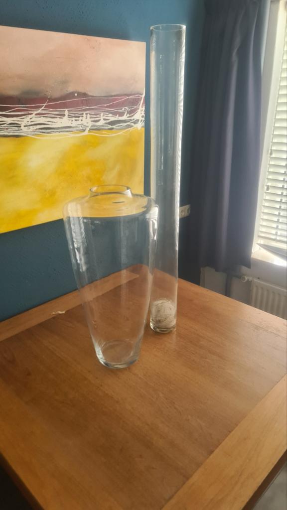 Glazen vazen, Huis en Inrichting, Woonaccessoires | Vazen, Ophalen, Overige kleuren, Minder dan 50 cm, Glas