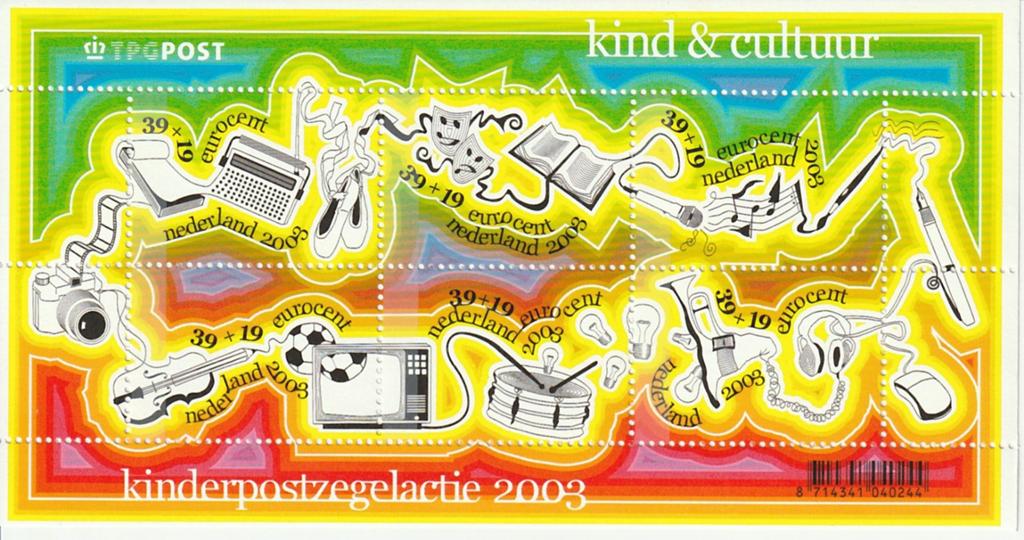 2003 kinderzegels velletje postfris, Ophalen of Verzenden, Na 1940, Postfris