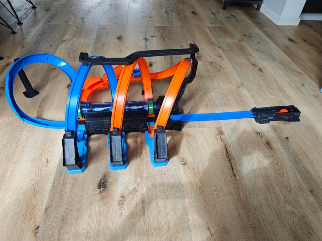 Hot Wheels Racebaan met Looping en Lanceerder, Ophalen, Racebaan, Zo goed als nieuw, Hot Wheels