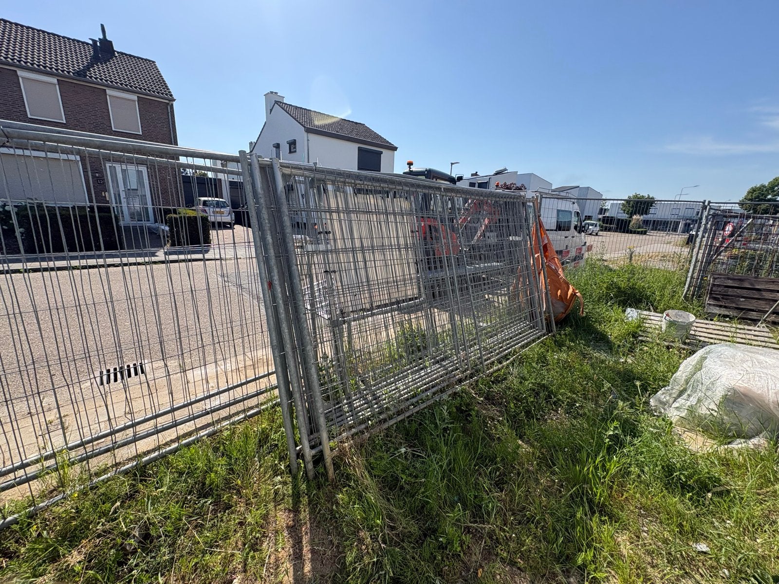 Bouwhekken - Tijdelijke Afzetting voor Bouwplaatsen, Tuin en Terras, Ophalen, Gebruikt, 20 meter of meer, Gaas