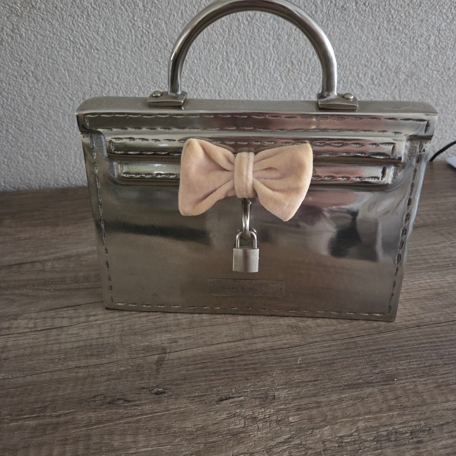 Riviera Maison La France tas met strik, Ophalen of Verzenden, Nieuw, Roze, Handtas