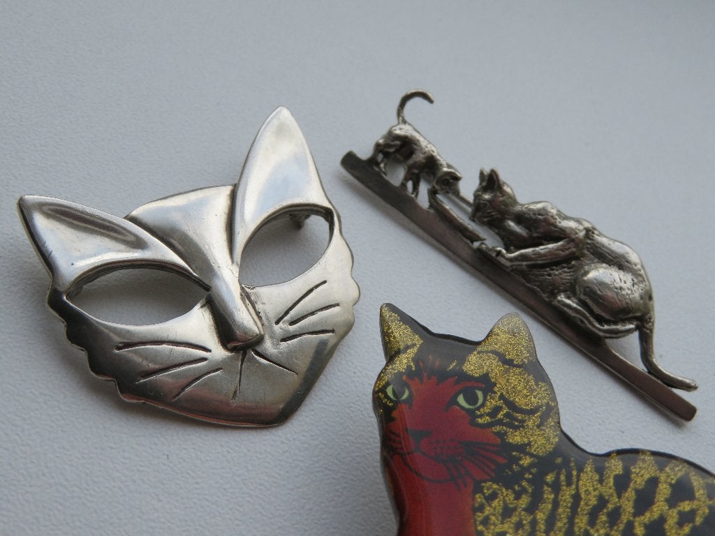 3 x kat (2 zilver), Ophalen of Verzenden, Gebruikt, Zilver, Zilver