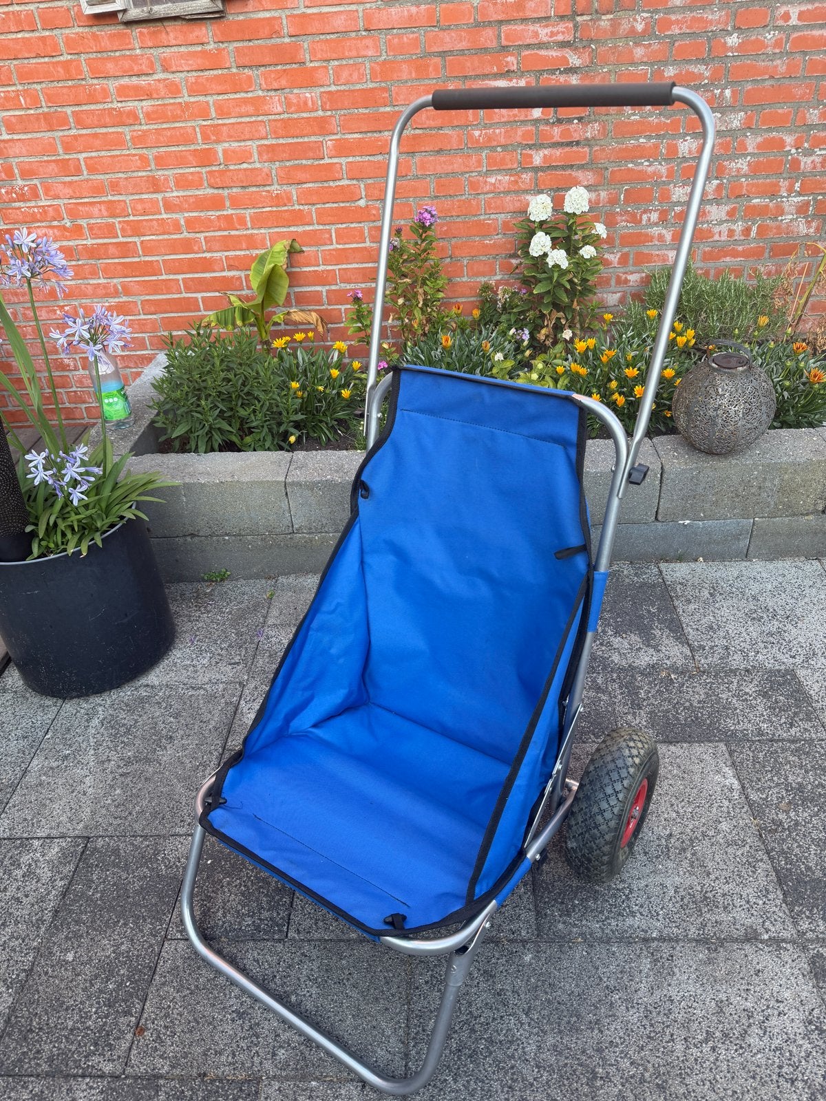 Opvouwbare strandstoel/trolley - Blauw, Ophalen, Opvouwbaar, Gebruikt