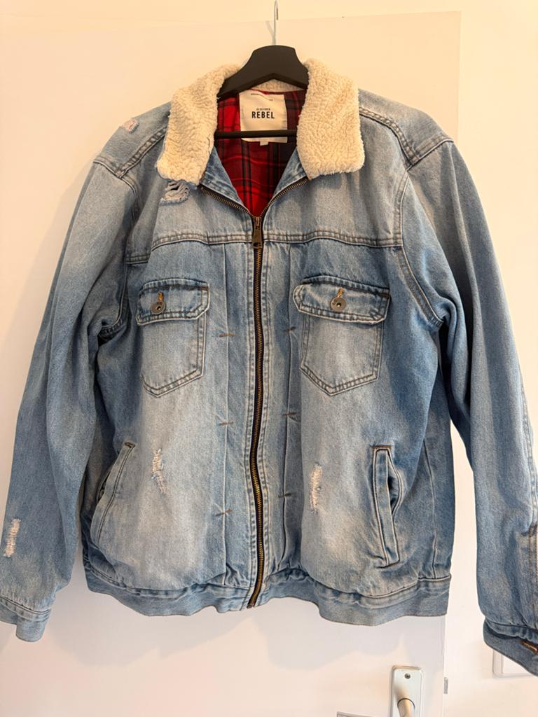 Redefined Rebel spijkerjas met teddy kraag XXL, Ophalen of Verzenden, Gedragen, Maat 56/58 (XL), Blauw