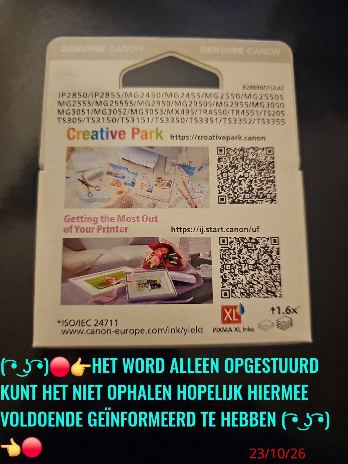 1x pixma 546 Color xl + 1x pixma 545 black xl inkt, Verzenden, Nieuw, Cartridge, Canon Pixma