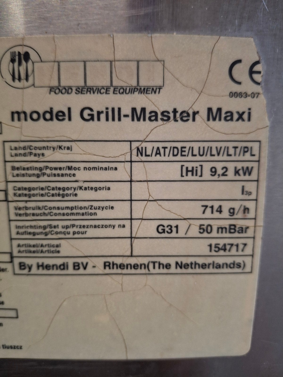 Hendi Grill-Master Maxi Gasbarbecue met bakplaat, Tuin en Terras, Ophalen, Gebruikt, Hendi