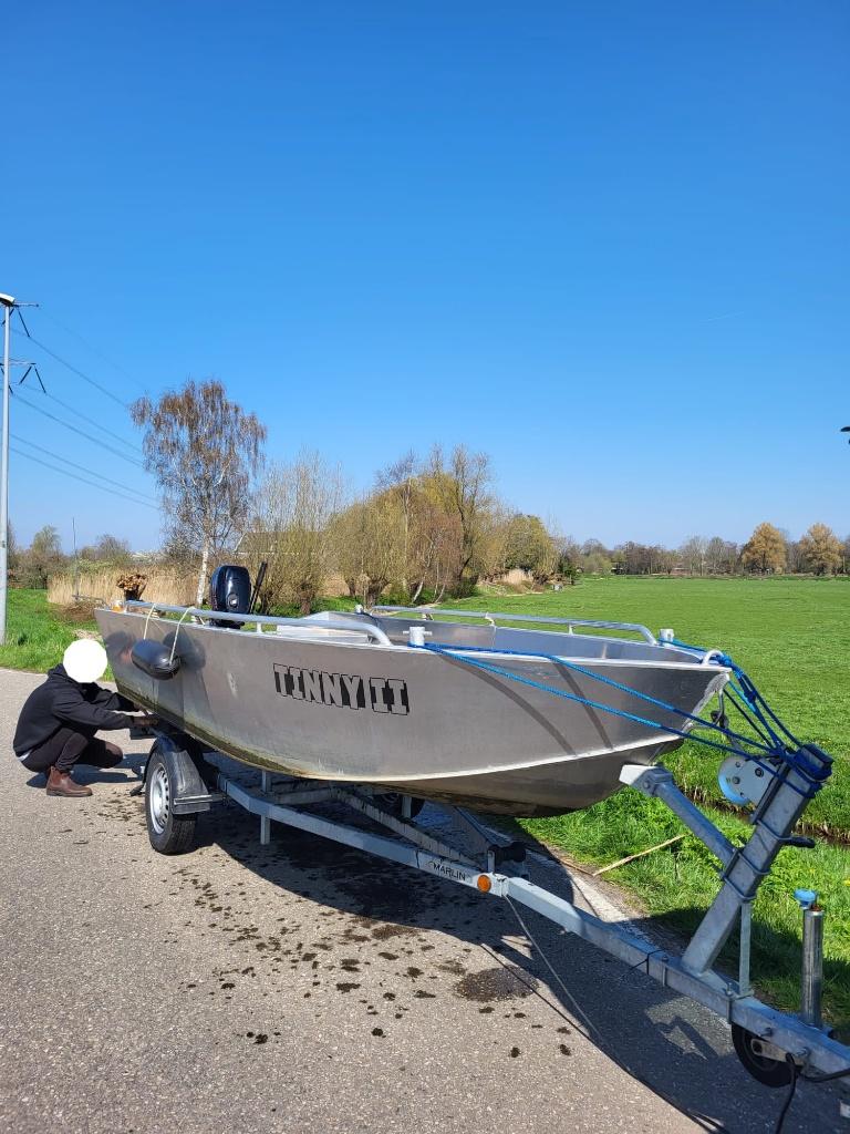 Aluva 450 boot + Tohatsu 15pk (2023) + Marlin trailer, Ophalen, Gebruikt, 15 pk, Viertaktmotor
