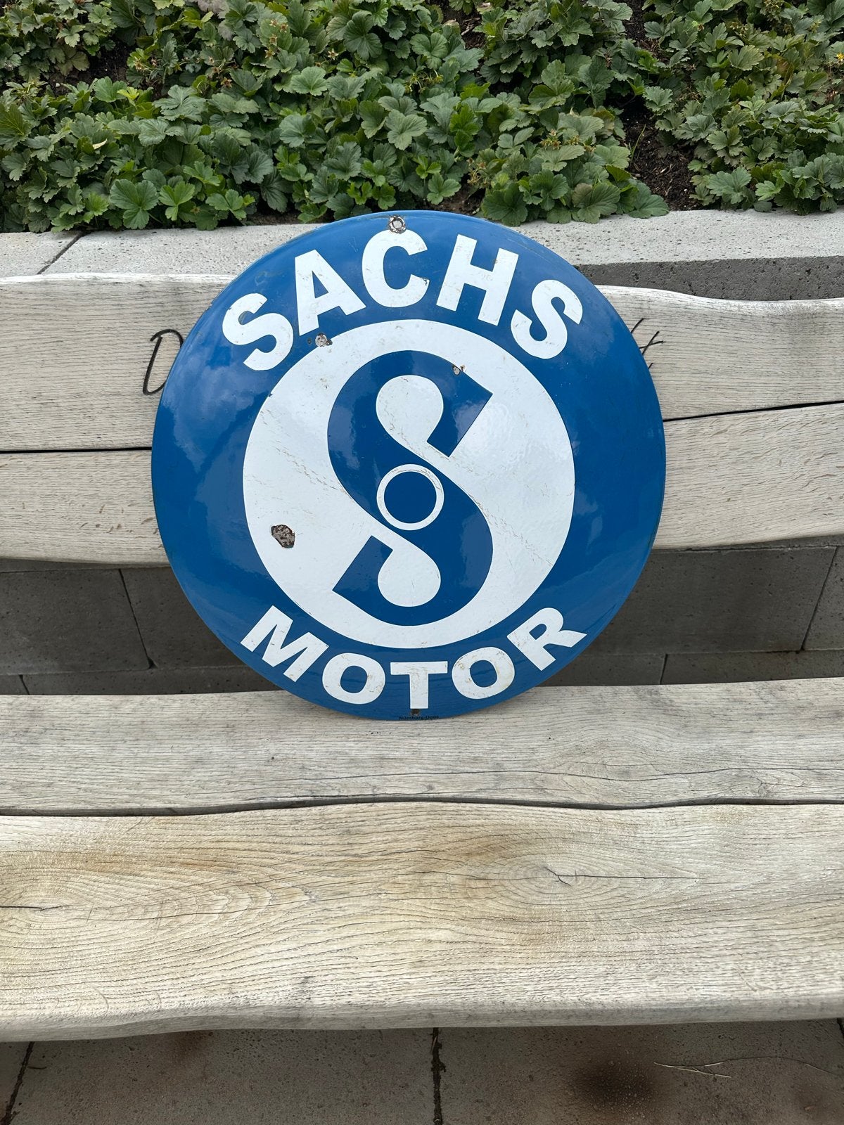 Vintage Emaille Sachs Motor Bord - Ø 48,5 cm, Ophalen of Verzenden