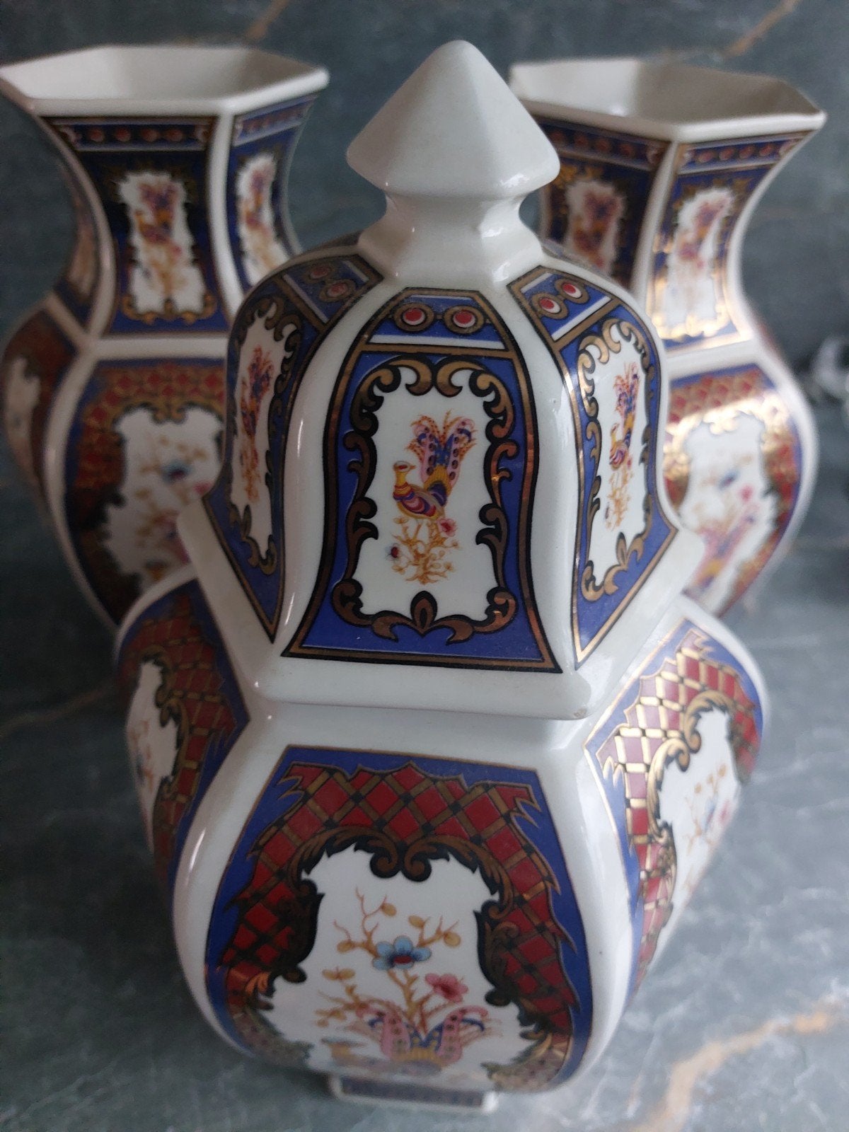 Set van 3 Chinese vazen en pot met deksel, handgeschilderd, Ophalen of Verzenden