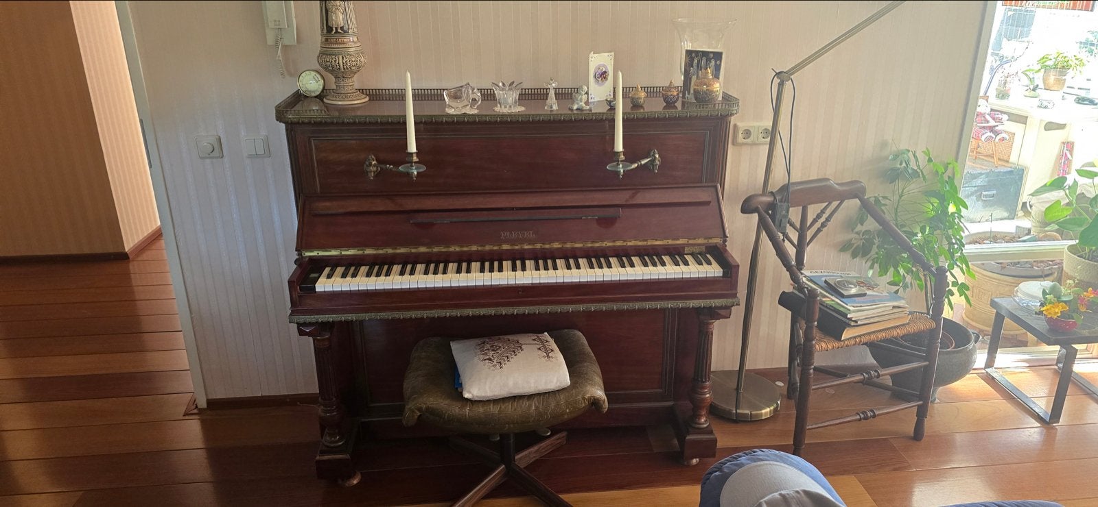 Antieke Pleyel Piano - Prachtig Mahoniehout, Ophalen, Gebruikt, Bruin, Piano