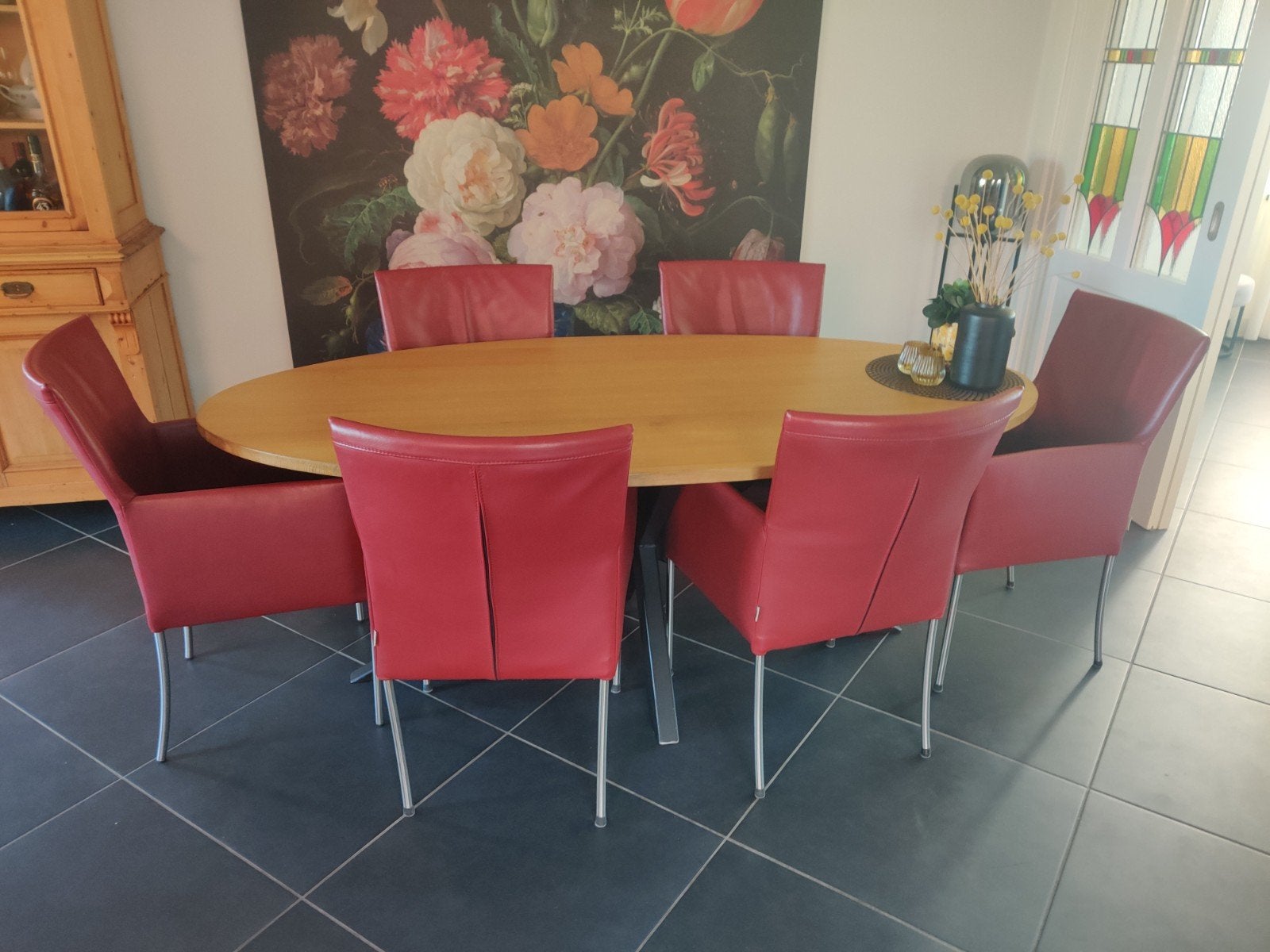 6 eetkamerstoelen van Bert Plantagie samen voor 100 euro, Huis en Inrichting, Ophalen, Gebruikt, Vijf, Zes of meer stoelen, Leer