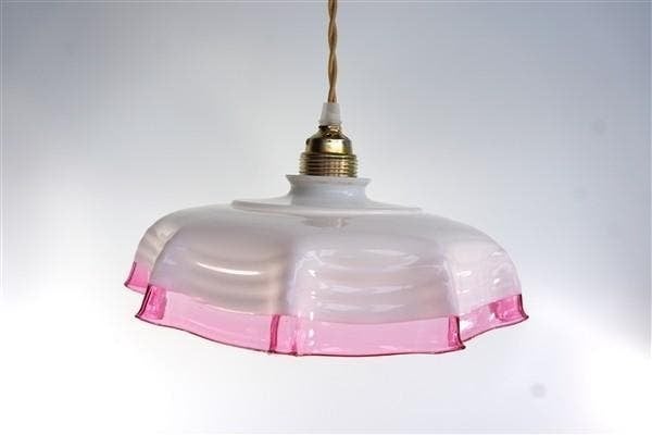 Vintage lamp wit roze, Ophalen of Verzenden, Nvt, Minder dan 50 cm, Nvt