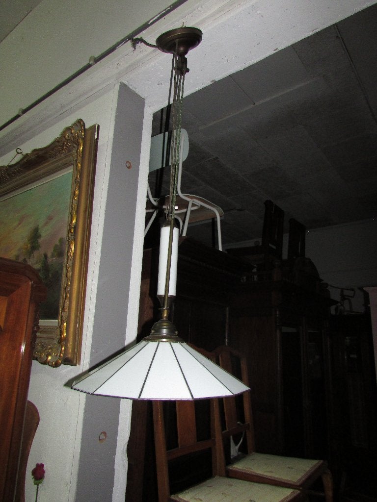 oude tiffany stijl lamp met contra gewicht 150,00, Antiek en Kunst, Ophalen of Verzenden