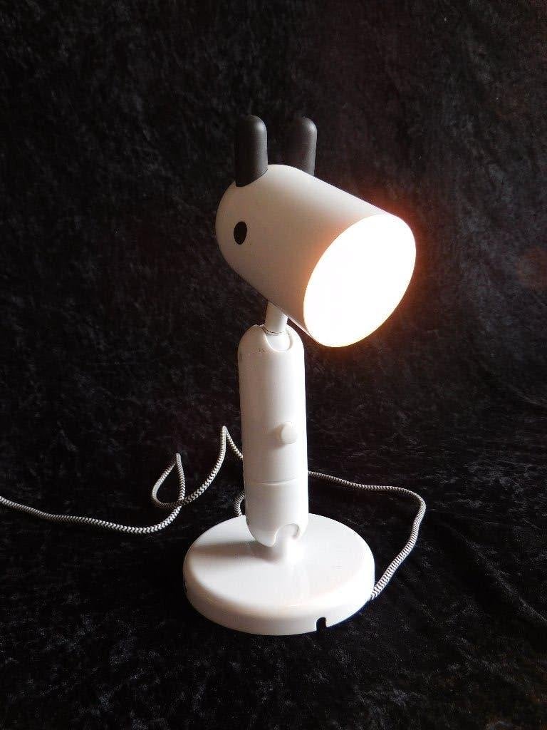 IKEA Krux Led-bureaulamp in wit - zwart, design Monika Mulde, Kunststof, Gebruikt, 25 cm, Kinderlamp
