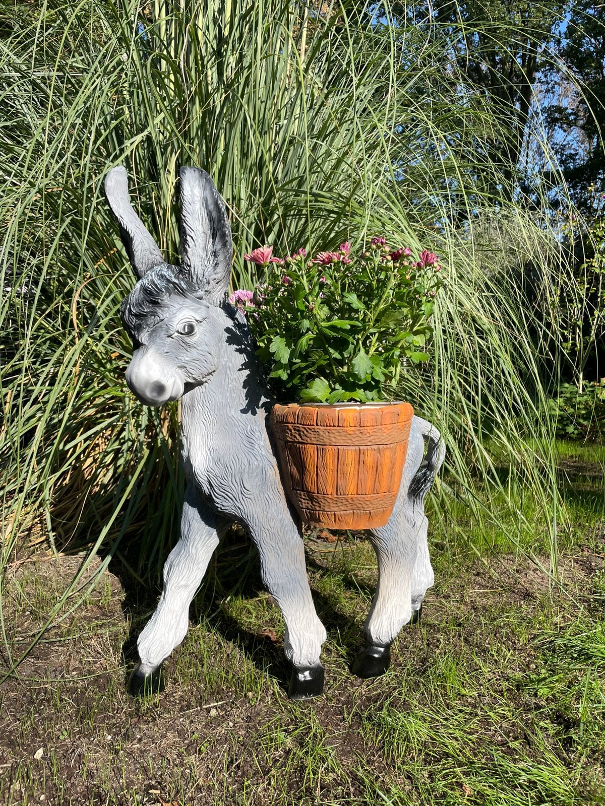 Ezel manden plantenbakken donkey beeld tuin terras planten, Tuin en Terras, Ophalen, Nieuw, Kunststof, Dierenbeeld
