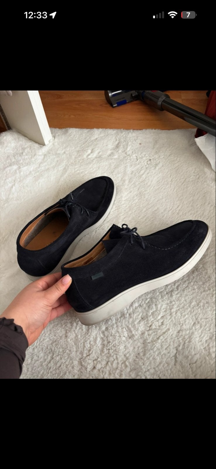Manfield suède veterschoenen - Maat 44, Ophalen of Verzenden, Nieuw, Blauw, Veterschoenen