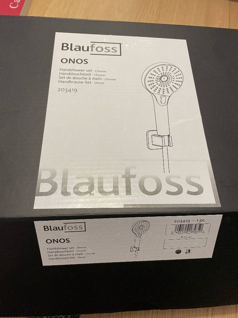 Blaufoss Onos handdoucheset, Ophalen of Verzenden, Zo goed als nieuw, Chroom, Douche