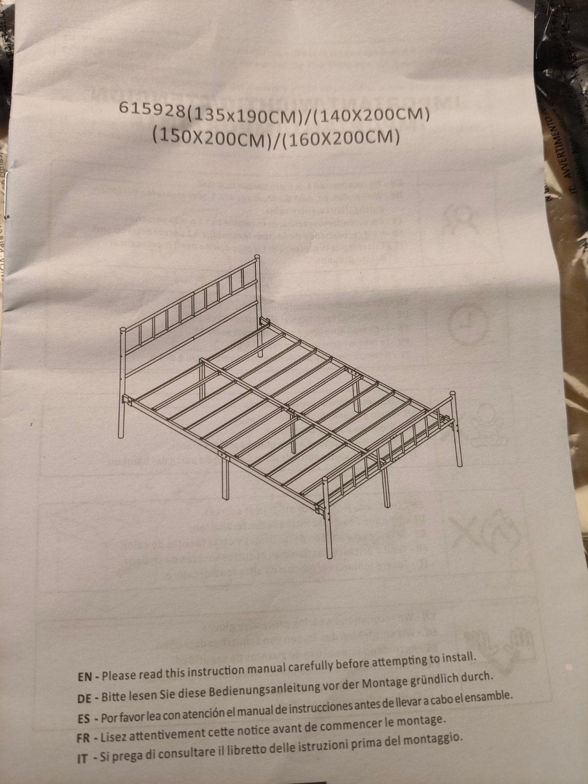Aangeboden Nieuw Tweepersoons Metalen Bed, Ophalen, Hoogslaper, 140 cm, Nieuw