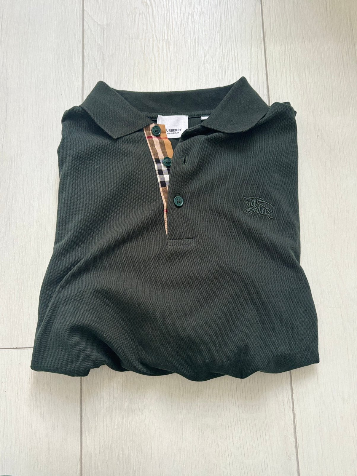 Groene Burberry Polo, Maat 38/40 (M), Ophalen of Verzenden, Zo goed als nieuw, Lange mouw