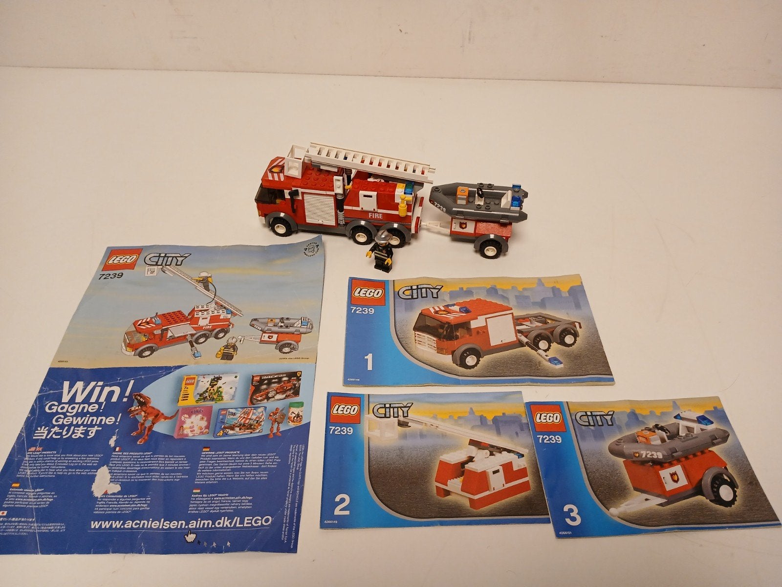 lego 7239 brandweerwagen met aanhanger, Ophalen of Verzenden
