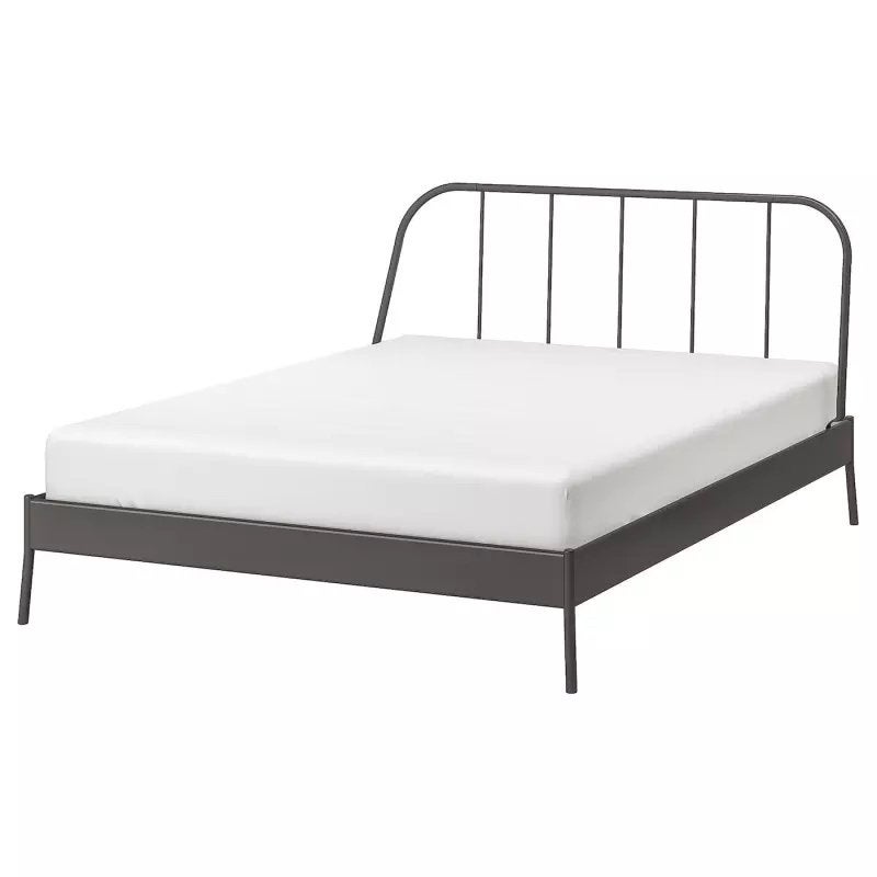 Metalen IKEA bed 160x200, entraciet/donker grijs, Gebruikt, Tweepersoons, Ophalen of Verzenden, 200 cm