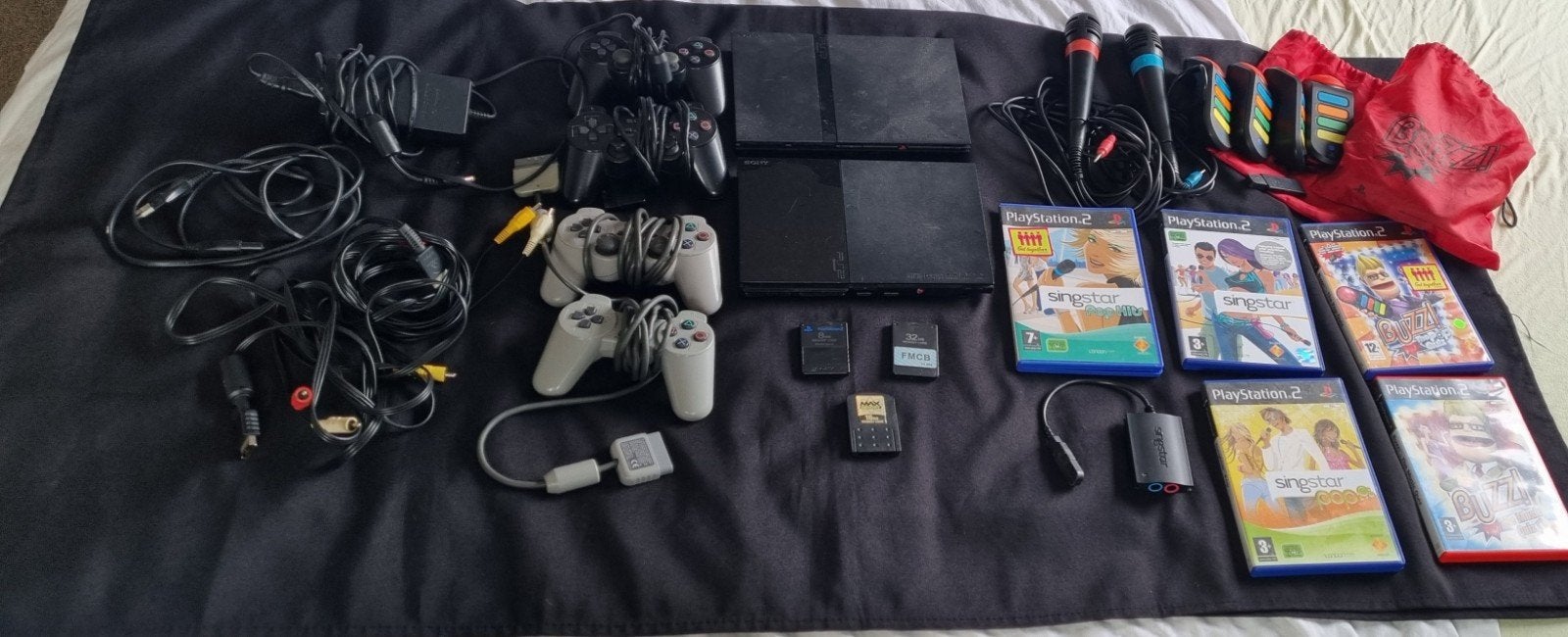 2x Sony PlayStation 2 Compleet met Games en Accessoires, Gebruikt, Zwart, Met games, Ophalen of Verzenden