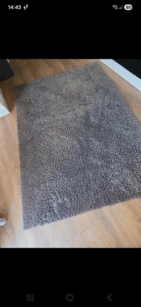 Ikea vloerkleed 133x195 vindebak, Grijs, Ophalen of Verzenden, Zo goed als nieuw, 150 tot 200 cm