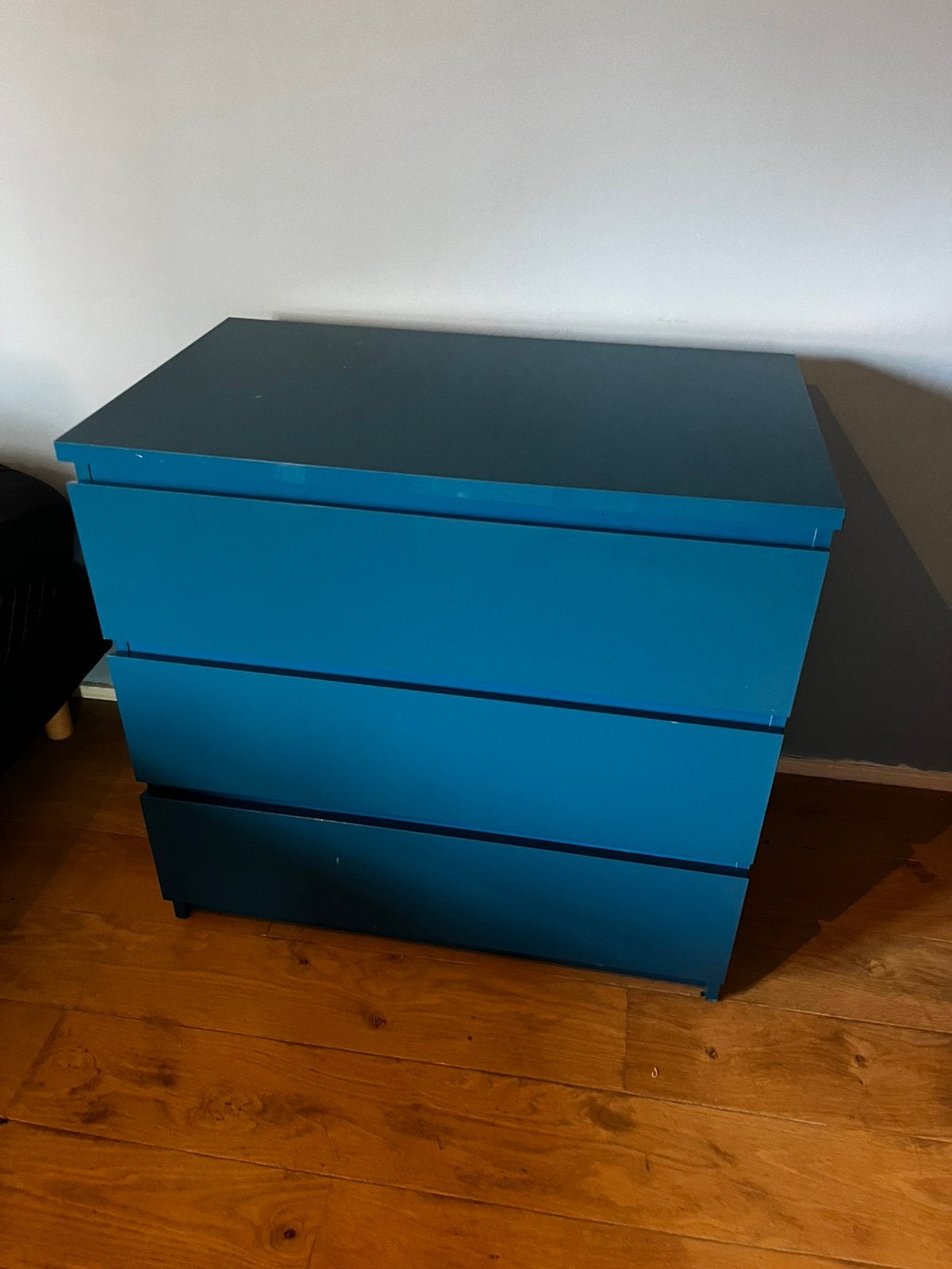 Ikea MALM ladekast blauw, Ophalen, 50 tot 100 cm, Zo goed als nieuw, 3 of 4 laden