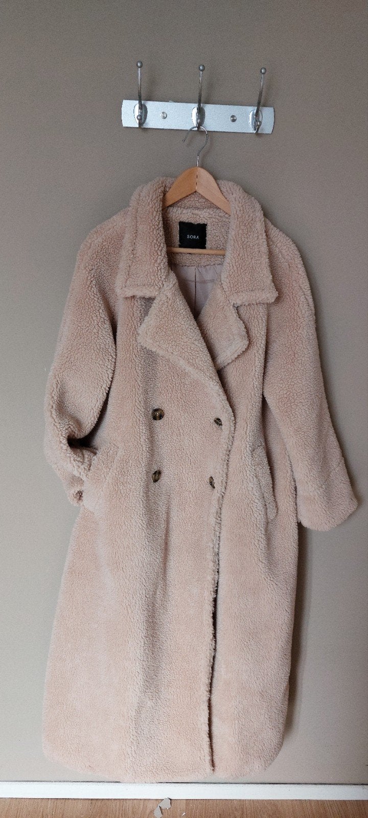 SORA Teddy Coat - Beige - Maat XL, Beige, Maat 46/48 (XL) of groter, Ophalen of Verzenden, Zo goed als nieuw